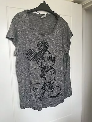 Buy Disney Mickey Mouse Grey T-shirt Size 18 • 1.99£