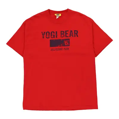 Buy Yogi Bear Hanna-Barbera Graphic T-Shirt - XL Red Cotton • 8.69£