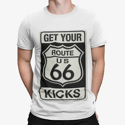 Buy Route 66 Get Your Kicks T-Shirt - Retro - Cool - American - USA - Classic Casual • 7.19£