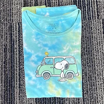 Buy Peanuts Snoopy Van Tie Dye T-Shirt Women's Size Medium Short Sleeve • 13.25£