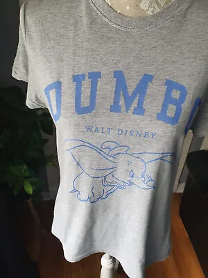 Buy Grey T Shirt With Blue Print Dumbo From Primark - Size Xs • 1.09£