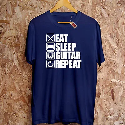 Buy Eat Sleep GUITAR Repeat T-Shirt Music Band Guitarist Rock Acoustic Sound Hoodie • 12.95£