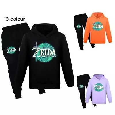 Buy Kids ZELDA Hoodie Tracksuit Set Boys Girls Sweatshirt T-Shirt+Pants Jogger Set • 18.99£