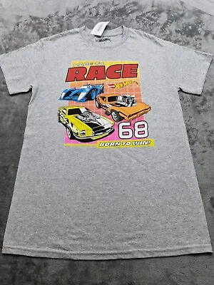 Buy Hot Wheels Mattel Born To Race Graphic T Shirt Size Small Grey Multi New • 18£