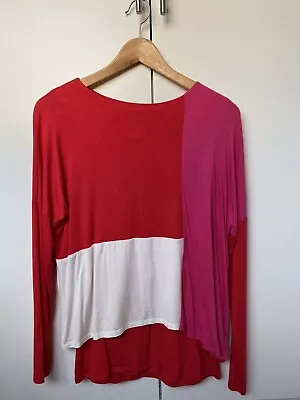 Buy Phase Eight Red Pink White Double Layer Top Size 8 *NEW* • 9.95£