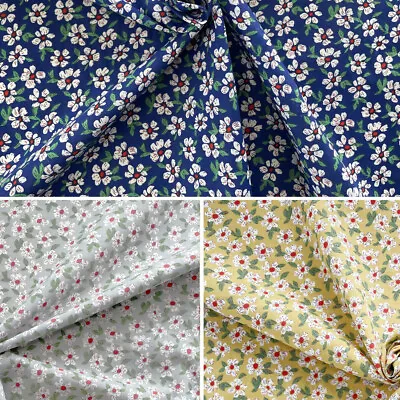 Buy Polycotton Fabric Daisies Daisy Floral Flower Leaves Garden Hercules Road • 4.80£