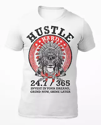 Buy Hustle Hard 24-7 Invest In Your Dream Motivational Mens T-Shirt - Womens T-Shirt • 11.99£