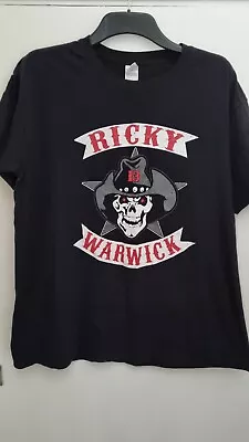 Buy RICKY WARWICK (The Almighty Thin Lizzy) Skull Cowboy Hat Logo XL T-Shirt Gildan • 11£