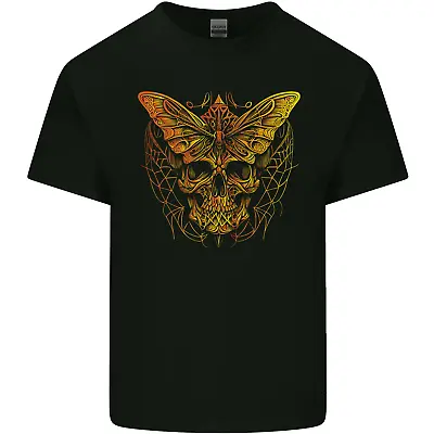 Buy A Golded Moth Skull Mens Cotton T-Shirt Tee Top • 11.74£