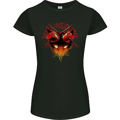 Buy Devil Inside Me Satanic Cat Demon Evil Womens Petite Cut T-Shirt • 9.99£