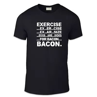 Buy Exercise Bacon Adult Unisex T Shirt - Fun Humour Food Silly • 12.95£