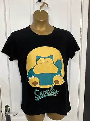 Buy Pokémon -Snorlax T-shirt Size M Black With Print Licenced Bioworld Short Sleeve • 12.99£