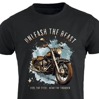 Buy Unleash The Beast Motorcycle T-shirt Motorbike Bike Chopper Cafe Racer Biker Tee • 19.98£