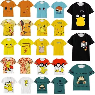 Buy Cosplay Poke Mon 3D T-Shirts Jigglypuff Squirtle Snorlax Psyduck Sports Tops Tee • 9.60£