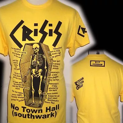 Buy Crisis No Town Hall 100% Unique  Punk  T Shirt Medium Bad Clown Clothing • 16.99£