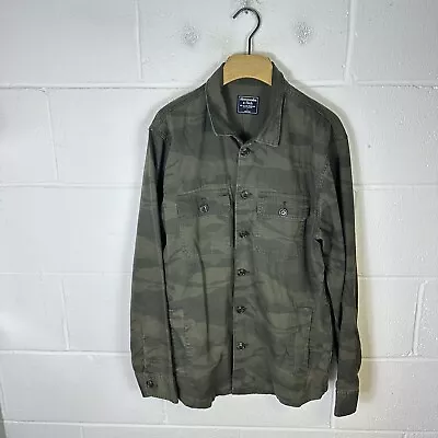 Buy Abercrombie And Fitch Jacket Mens Large Green Camo Military Field Cargo A&F Army • 33.95£