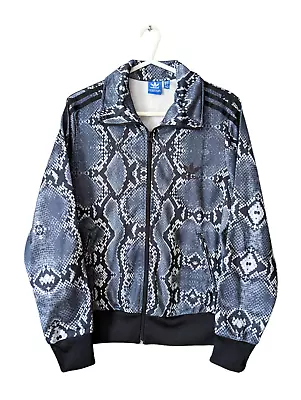Buy Adidas Originals Track Top Womens Size 16 Snakeskin Pattern Jacket Grey AB2096 • 39.99£