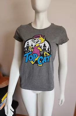 Buy Hanna Barbera Top Cat Ladies Grey Printed Short Sleeve T Shirt Size S New • 12.63£
