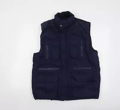 Buy Charles Norton Mens Blue Gilet Jacket Size M Zip • 9.25£
