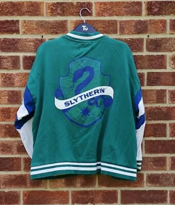 Buy Green White Bomber Jacket Harry Potter Slytherin Hogwarts Back Print Coat M • 30£