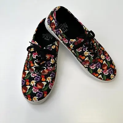 Buy Disney Shoes Women 10 Alice In Wonderland Floral Low Top Lace Up Sneaker Cruise • 39.89£