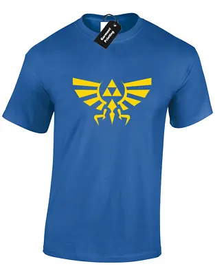 Buy Crest Of Hyrule Mens T Shirt Legend Of Triforce Skyward Gamer Gaming Gift Top • 8.99£