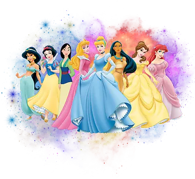 Buy Iron On DTF Disney Princess Watercolour T Shirt Hoody Pyjama's DIY Prints • 2.49£