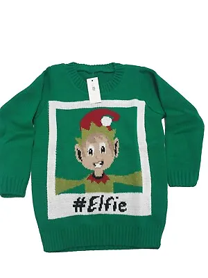 Buy Boys Girls 3D Xmas Christmas Elf Unisex Kids Novelty Retro Knitted Jumper  • 8.99£