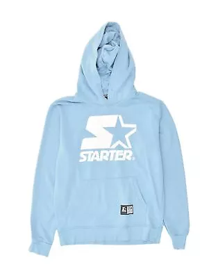 Buy STARTER Mens Graphic Hoodie Jumper Small Blue Cotton AE05 • 22.26£