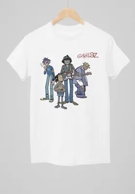 Buy Gorillaz Music Band Graphic Short Sleeve White T-Shirt Unisex Sizes S/XL • 10.99£