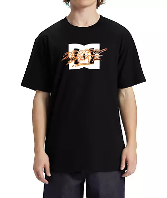 Buy Dc Shoes Mens T Shirt.flyer Backprint Black Cotton Short Sleeved Top T Shirt S24 • 31.99£