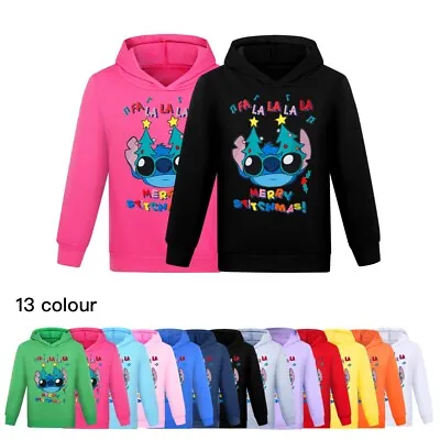 Buy Unisex Kids Merry Stitchmas Hoodies Jumper Sweatshirt Xmas Long Sleeve Pullover • 8.07£