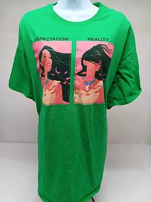 Buy Disney Womens Plus 2XL XXL Green Pocahontas Short Sleeve T-shirt Expectations • 13.50£