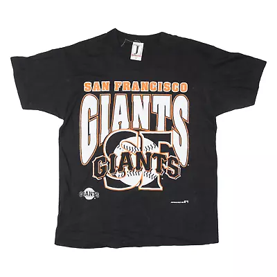 Buy Vintage JOSTENS SPORTSWEAR SF Giants Mens T-Shirt Black Short Sleeve 90s USA L • 7.99£