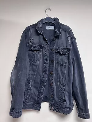 Buy New Look Distressed Denim Jacket Size UK 10 • 3.99£