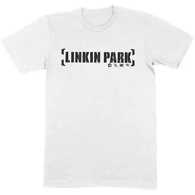Buy Officially Licensed Linkin Park Bracket Logo Mens White T Shirt Linkin Park Tee • 15.50£