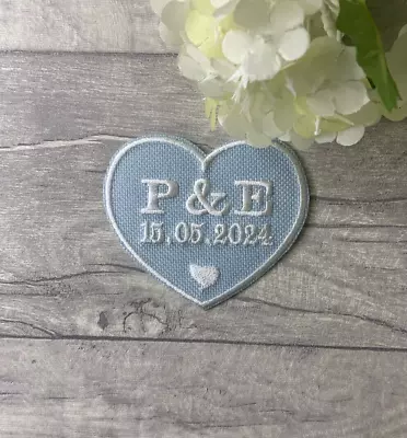 Buy Something Blue Personalised Wedding Bridal Dress Embroidered Heart Patch • 6.25£