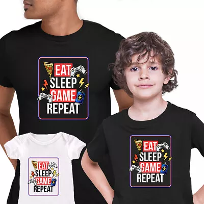 Buy Eat Sleep Repeat Retro Game T-shirt 80's Collection Two Funny Gift Tee Top Xmas • 14.99£