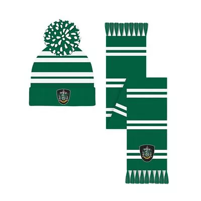 Buy Harry Potter Slytherin Crest Bobble Hat And Scarf • 32.95£