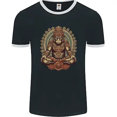 Buy Monkey Guardian Religion Meditaition Yoga Mens Ringer T-Shirt FotL • 10.99£