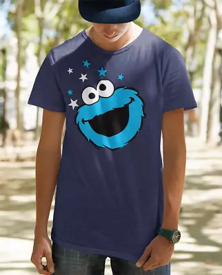 Buy Men's Sesame Street Cookie Monster Face T Shirt S M L XL XXL Retro Cartoon Top • 17.99£