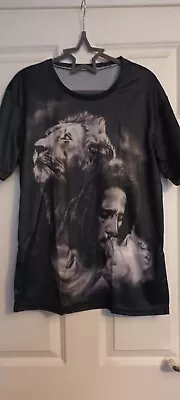 Buy Bob Marley, Awesome, Black And White, Lion, Reggae T Shirt, Brand New, Large • 11.99£