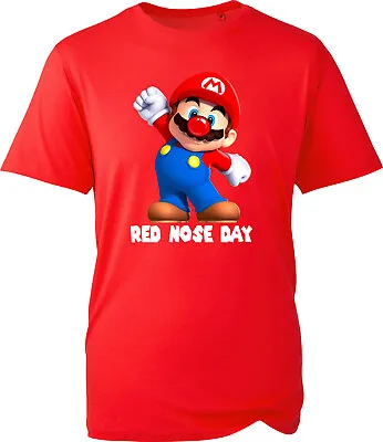 Buy Super Mario Cute Kids Charity Tshirt Themed Red Nose Day Tshirt Unisex Tshirt • 13.99£