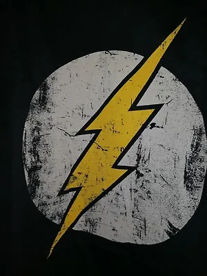 Buy BNWT Black The Flash Distressed Logo T-Shirt New DC Comic New Size XXL • 9.99£