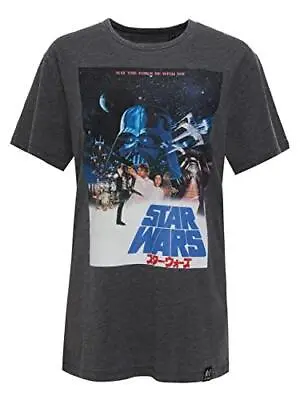 Buy Star Wars International Poster Cotton Charcoal Vintage Style Tee Shirt • 19.99£