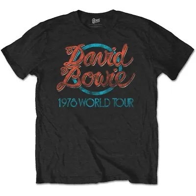 Buy Official David Bowie T Shirt 1978 World Tour Black Mens Classic Rock Tee Unisex • 14.90£