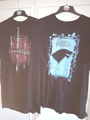 Buy Game Of Thrones T Shirts Mens Set Of 2 Xl Up To 44 Inch Chest Good Condition • 14.95£