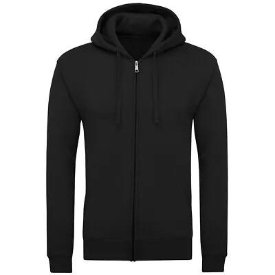 Buy Mens New Plain Fleece Zip Up Zipper Sweatshirt Jacket Jumper Hoodie Pullover • 11.99£