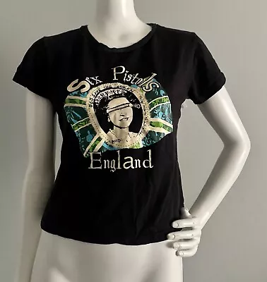 Buy Vintage Sex Pistols God Save The Queen Punk Band Crop T-Shirt Dragonfly Clothing • 42.15£