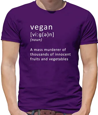 Buy Funny Definition Vegan Mens T-Shirt Plant Based Vegetables Veganuary • 13.95£